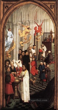 Rogier van der Weyden Painting - Seven Sacraments left wing Rogier van der Weyden